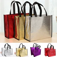 Foldable Laser Shopping Bag Reusable Eco-friendly Tote Waterproof Fabric Non-woven Bag Large Capacity Travel Storage Bag 1