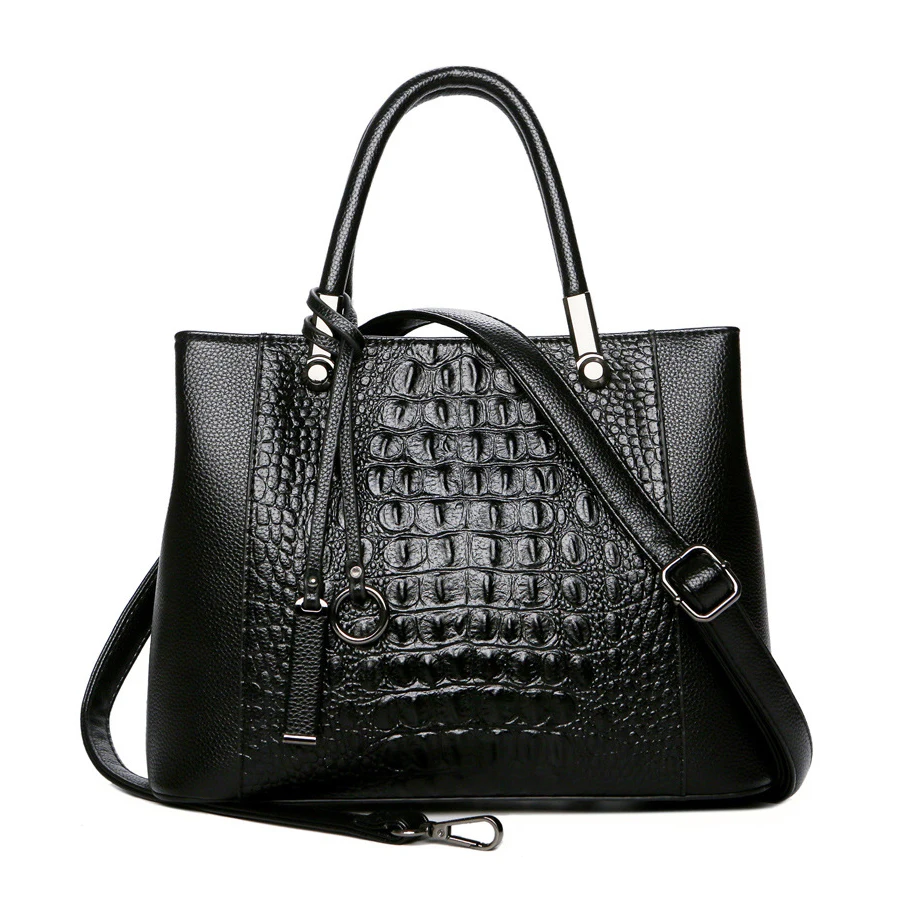 

Women's bag Genuine Leather Crocodile Pattern handbag Ladies Mild Luxury brand designer High Quality OL shoulder Messenger bag