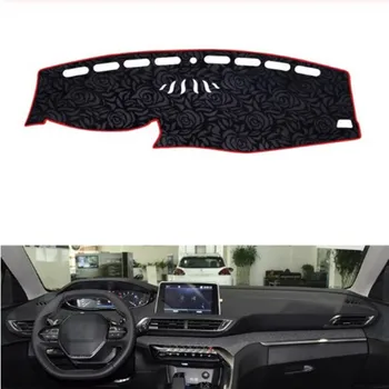 

Rose Pattern Non-slip Dashmat Dash Mat Dashboard Cover Pad Cover Carpet Car Sticker for p-eugeot 4008 5008 2017-2019 Car Styling