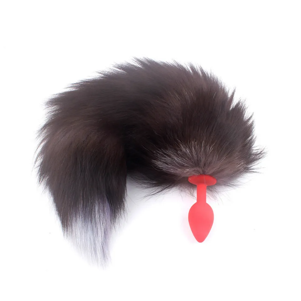 Anal-plug-fox-tail-butt-plug-silicone-metal-plug-toys-dog-tail-artificial-hair-fox-brown (4)