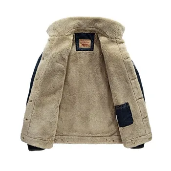 

Plus Size M-6XL Mens Winter Fleece Lining Denim Jacket Casual Slim Fit Streetwear Coats Biker Thick Warm Work Jeans Jackets Male