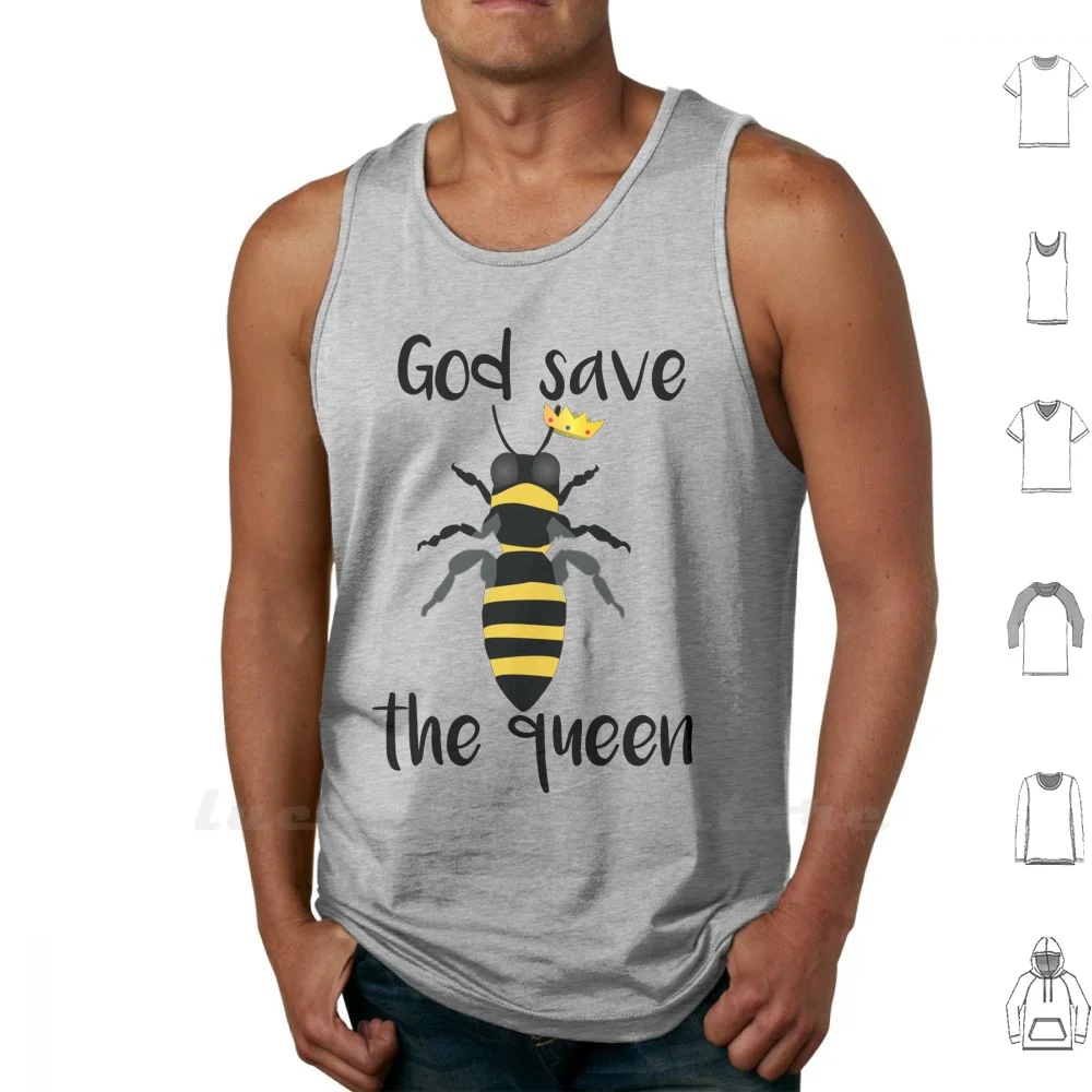 God Save The Queen Bees Canotte Gilet Senza Maniche Save The Bees God Save The Queen Bees Bee Honeybee Bumblebee Honey Hive