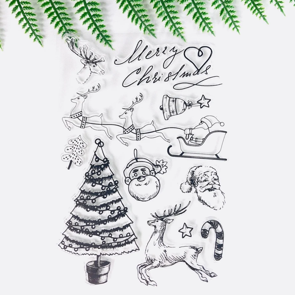New Arrival Cartoon Merry Christmas Transparent Clear DIY Stamp Seals Scrapbooking Card Making Photo Album Decoration