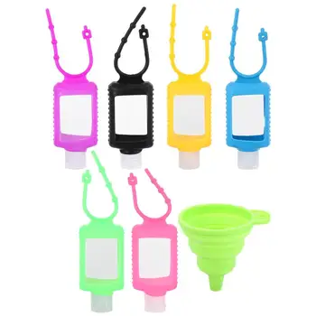 

6 PCS 60ml Travel Bottle Holder Hand Sanitizer Container Case With Funnel