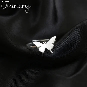 

JIANERY Exaggerated Silver Color Butterfly Rings For Women Wedding Jewelry Adjustable Antique Finger Ring Anillos