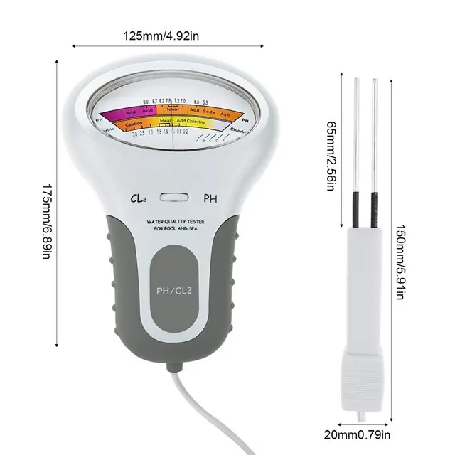 Forró Kialakítható Digitális 2 Az 1 -Ben Vízminőség -Tesztelő Vízminőségi Ph És Klórszint Cl2 Teszter Mérő Uszoda Gyógyfürdőjéhez - Image 6