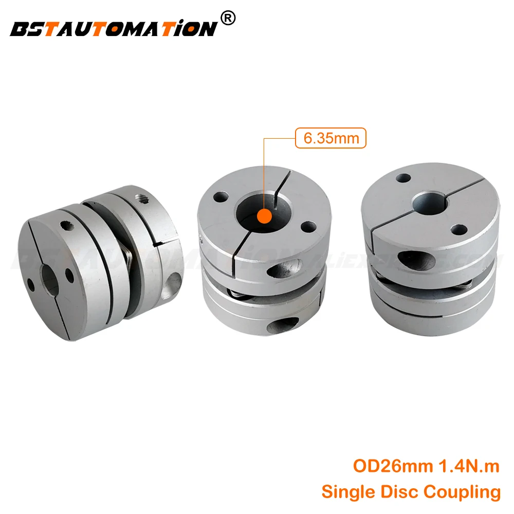 

CNC Coupling disk Coupler 3pcs/lot 6.35mm to 6.35mm 7mm 8mm 9mm 9.5mm 10mm 26mm 1.4N.m motor shaft Single Disc coupling