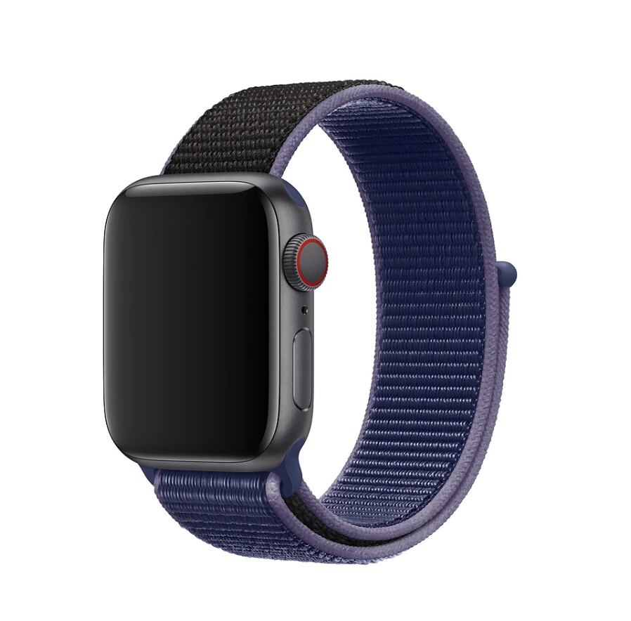 new midnight blue Тканый нейлоновый ремешок для часов Apple Watch ремешок 40 мм 44 мм 38 мм 42 мм мягкая Спортивная петля для iWatch 5 4 3 2 1 дышащий ремешок - Цвет ремешка: new midnight blue
