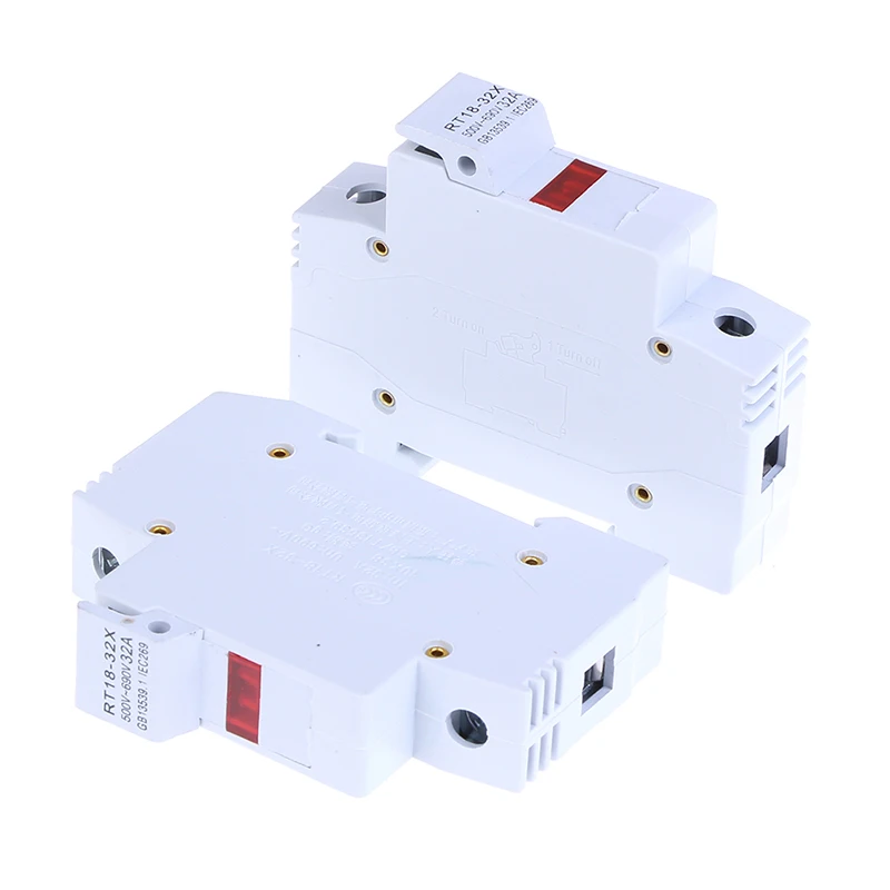 2Pcs/lot Rt18-32x Ac 380v 32a 1 Pole Din Rail Mount Fuse Holder Base 10x38mm Wholesale