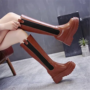 

2020 Autumn Winter New Women High quality leather boots Fashion Set foot Warm Wear-resistant non-slip Comfortable Women Boot
