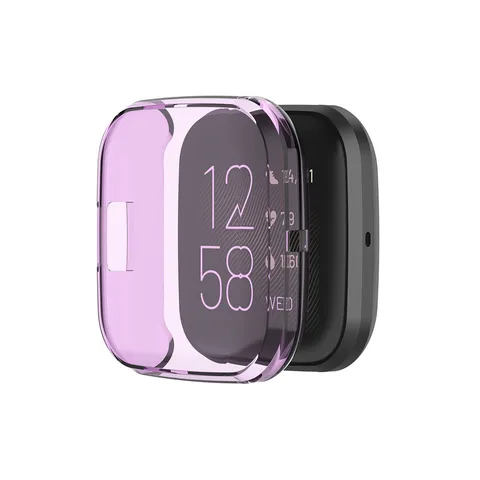 Fitbit versa 2 Watch Full Cover Glass Screen Protector Soft Ultra-Slim Clear TPU Smartwatch Protector Case Full Cover