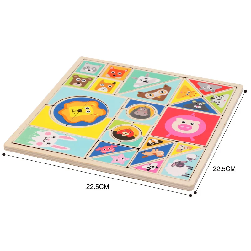 Children's jigsaw puzzle wooden 3D animal cognition baby 1-6 years old cognitive early education jigsaw puzzle intelligence toy