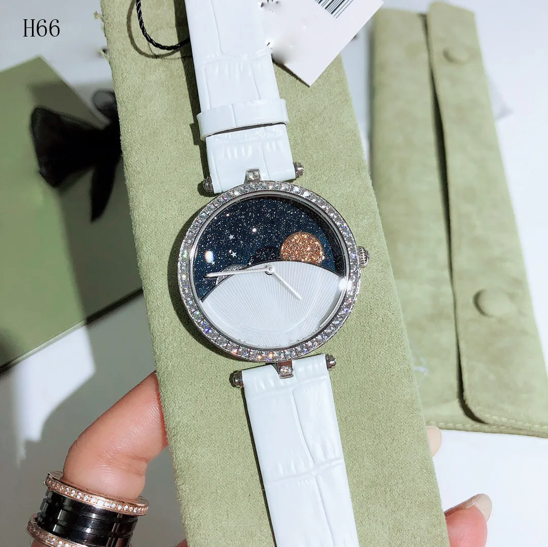 

Stainless Steel Women Quartz Watch Diamonds Dial Leather Band WristWatch Lady Girls Luxury Fashion Watches Gift relogio feminino