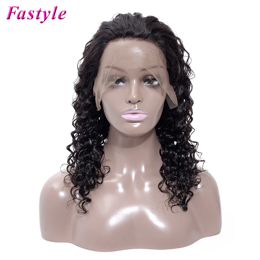 Deep Curly Wave Lace Front Wig Brazilian Human Virgin Hair 13x4 Frontal wig For Black Woman Wholesale Price Natural Color | Шиньоны и
