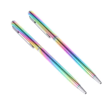 

2pcs Colorful Signature Pen Creative Cool Reflective Ballpoint Pens Metal Advertising Pen Office School Student Supplies