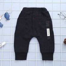 Детские брюки осень г. Трикотажные толстые детские спортивные брюки с внутренней подкладкой shou jiao kou детская одежда из хлопка-pa