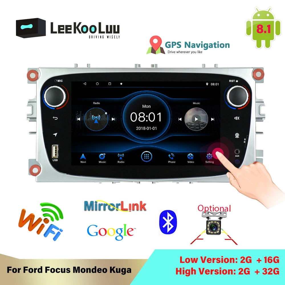 

LeeKooLuu Android 8.1 GPS Car Radios 2 Din Car Multimedia player 7'' Audio DVD Player For Ford/Focus/S-Max/Mondeo 9/GalaxyC-Max