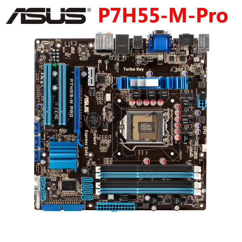 LGA 1156 ASUS P7H55-M Pro оригинальная материнская плата розетка uATX DDR3 HDMI DVI VGA USB2.0 16 Гб H55