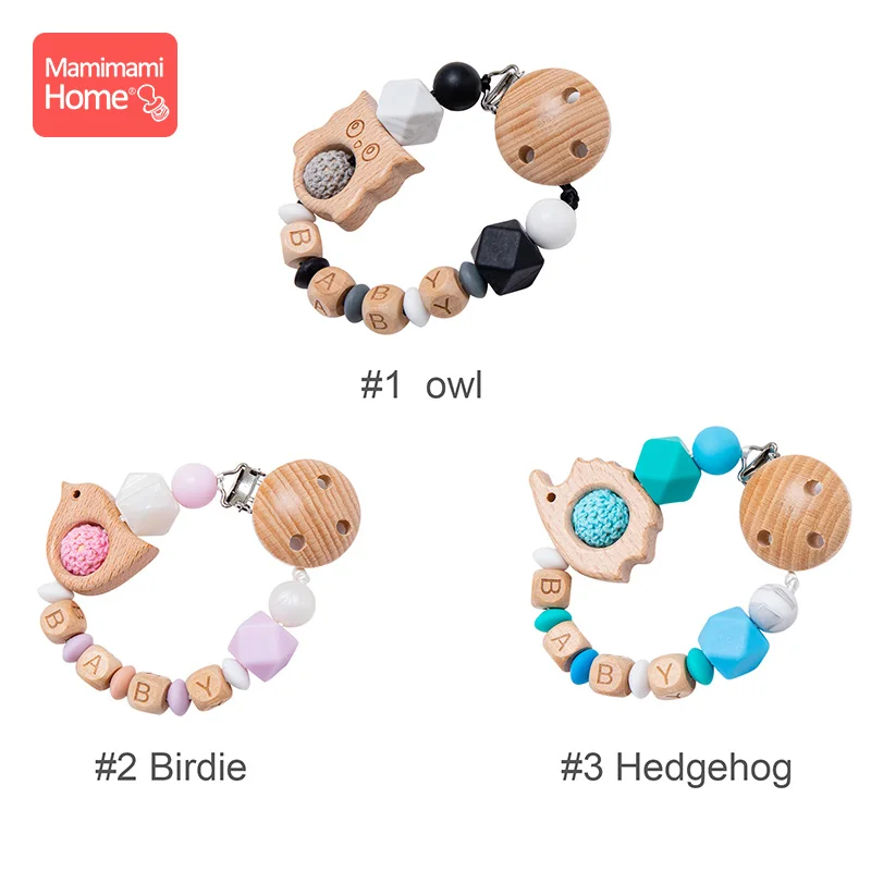 1Pc Wooden Pacifier Chain Clips Personalized Dummy Clip Baby Teether Rodent Animal Nipple Holder Silicone Beads Children's Goods 2 1Pc Wooden Pacifier Chain Clips Personalized Dummy Clip Baby Teether Rodent Animal Nipple Holder Silicone Beads Children's Goods 2