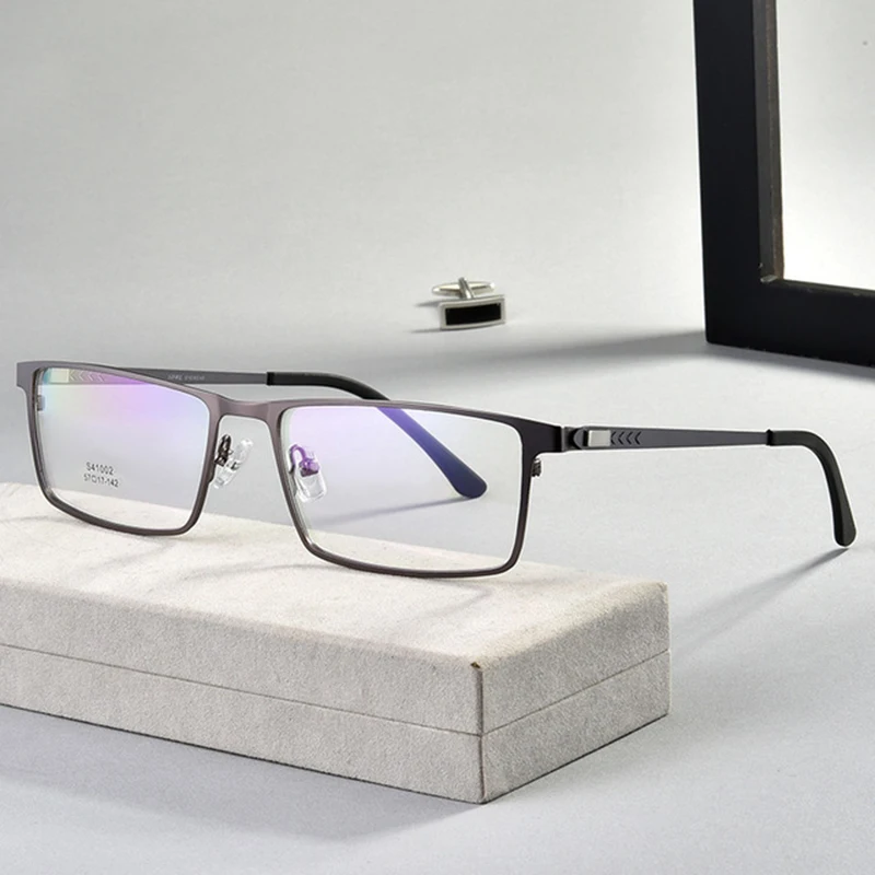 

BCLEAR Brand Design Full Rim Alloy Optical Eyeglasses Frame Flexible Spring Hinge Business Casual Men Eyewear Spectacle Fashion