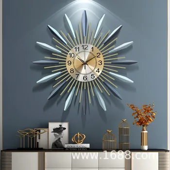 

Nordic Light luxury creative living room clock Simple decoration clock Living room iron digital wall clock modern design