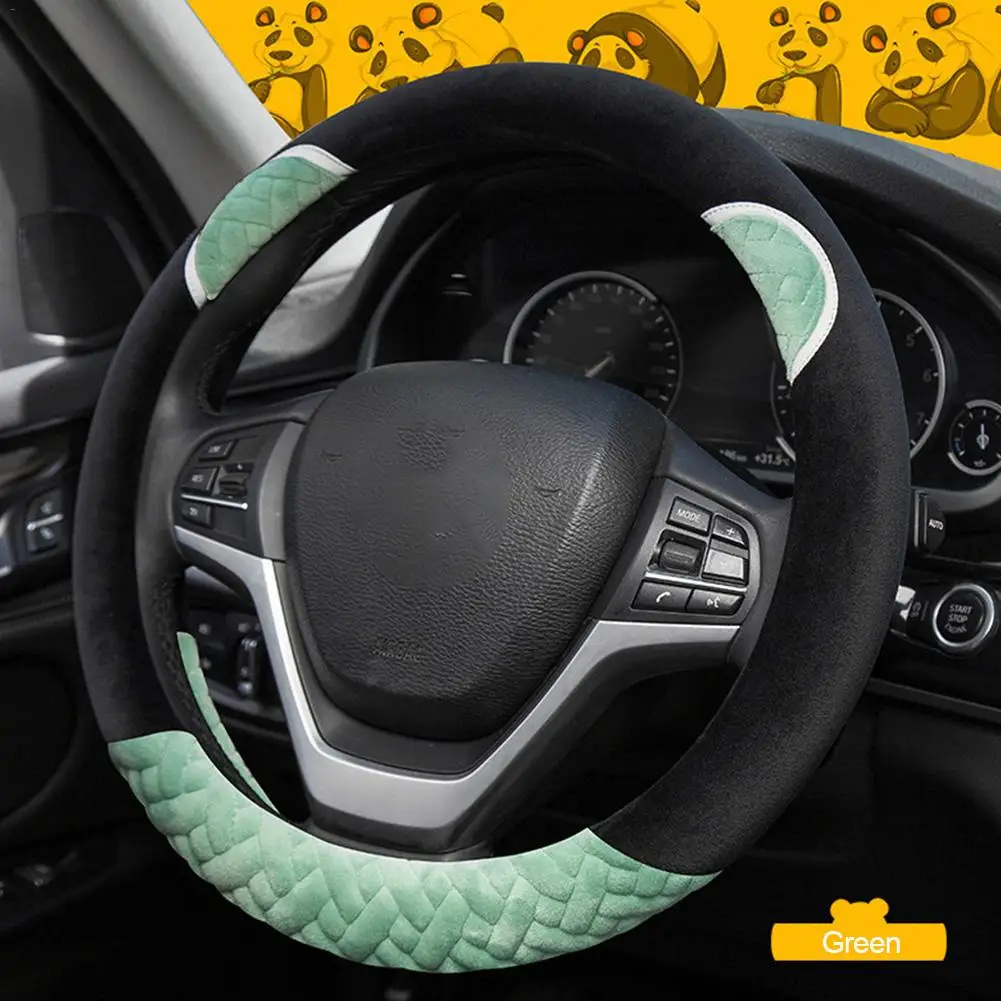 Автомобильные аксессуары 38 см/15 дюймов Чехол рулевого колеса автомобиля кожа мультфильм мягкий удобный D-type Лен углеродного волокна руль крышка