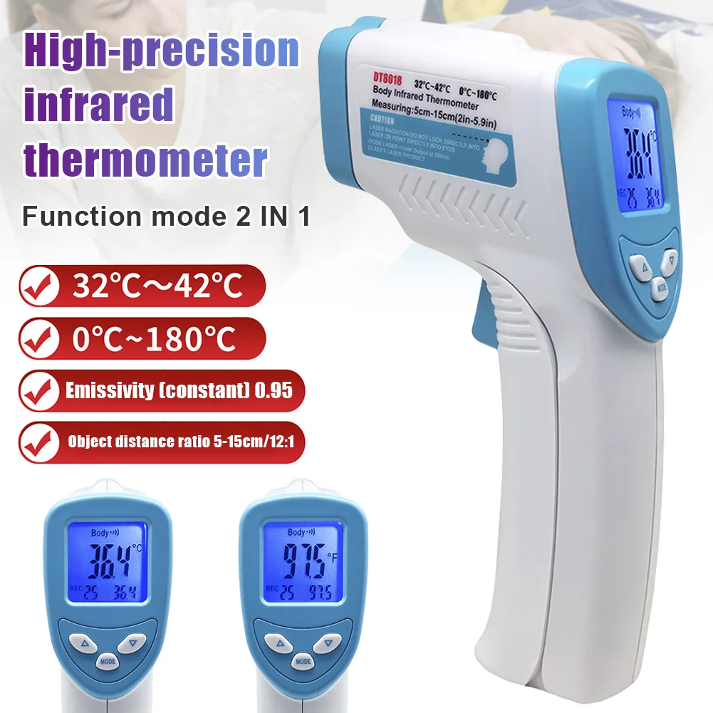 

Digital Infrared Thermometer No-contact Forehead Thermometers Temperature Meter for Adult Kid New BM88