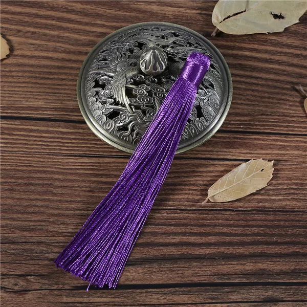 2 предмета в комплекте 12cm Смешанные хлопок шелковые кисточки серьги Подвески кулон Сатиновые кисточки для самостоятельного изготовления ювелирных украшений своими руками, материалы - Цвет: Dark Purple