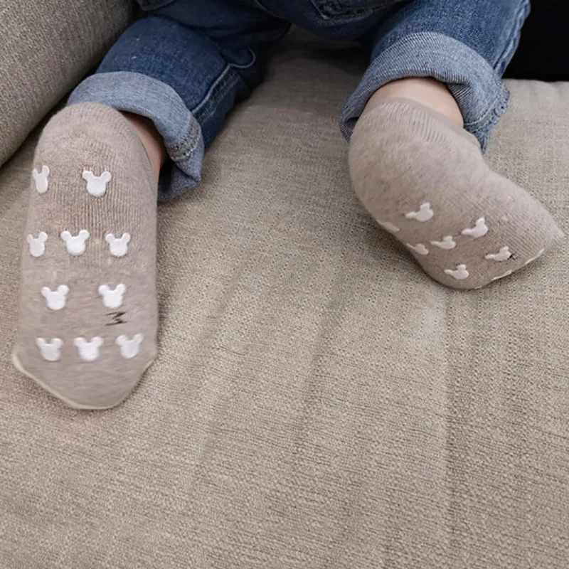 귀여운 여우 곰 동물 패턴 양말 미끄럼 방지 부드러운 면화 양말, 소년 소녀 그립 슬리퍼 바닥 양말 신발