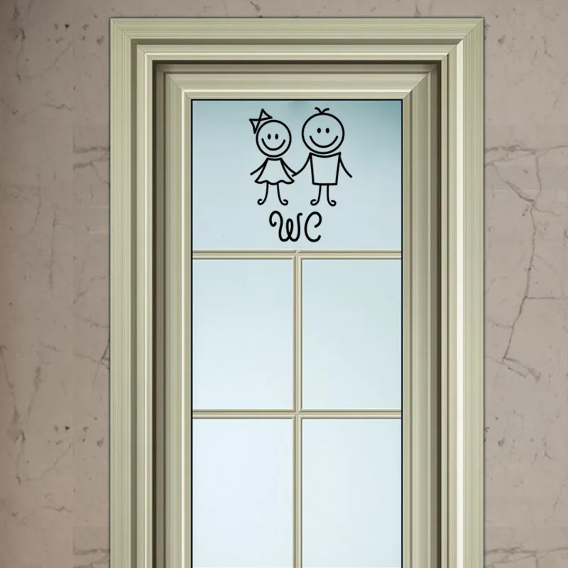 Cartoon WC Door Decoration for Bathroom Man and Women Toilet Wall Stickers Creative Wall Decals PVC Vinyl Wallposter Removable Cartoon WC Door Decoration for Bathroom Man and Women Toilet Wall Stickers Creative Wall Decals PVC Vinyl Wallposter Removable
