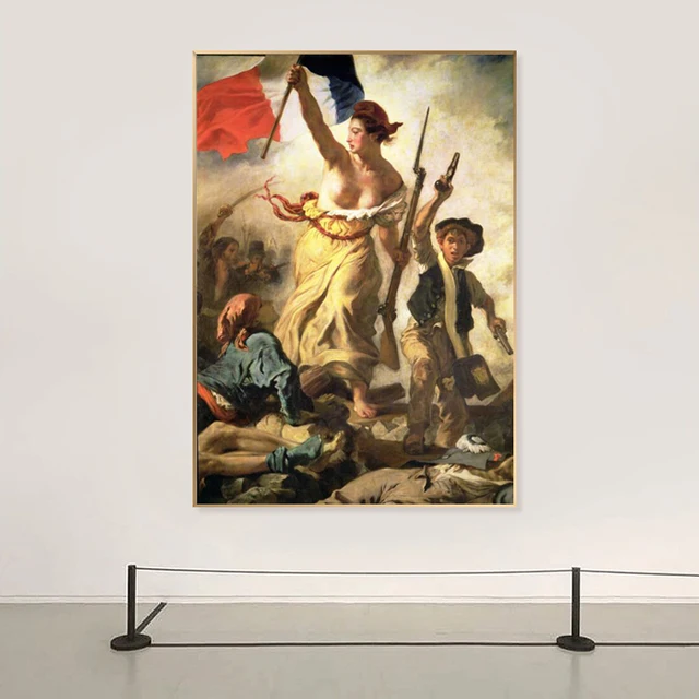 Liberty Leading the People by Eugène Delacroix Printed on Canvas 2