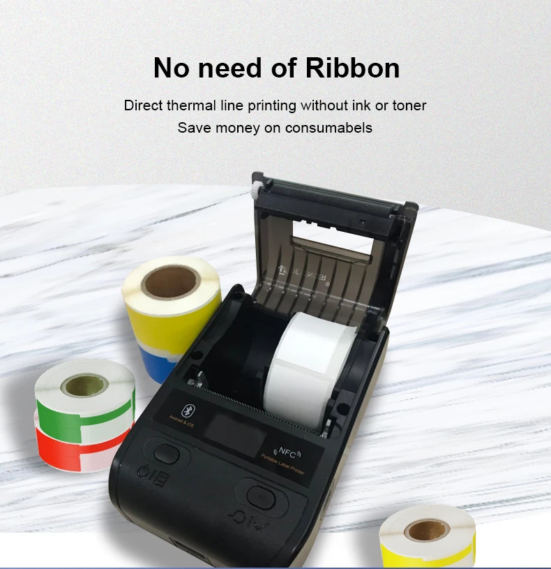 Thermal Label Printer DP23 Series 2 Inch Multifunctional Adhensive Portable Sticker Maker Two DPIs:203DPI 300DPI Are Available small compact printer