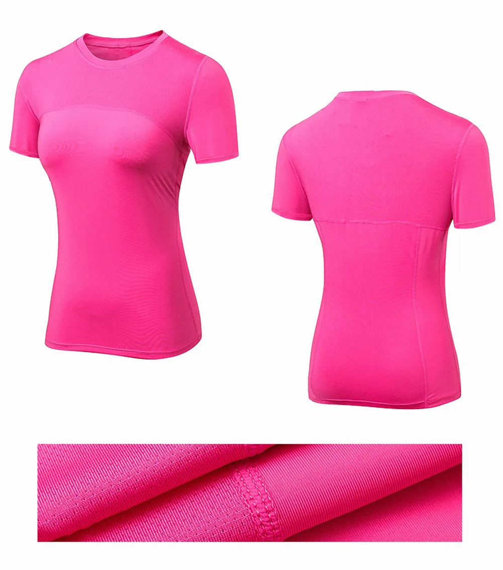 Футболки для йоги, женские футболки с коротким рукавом, спортивный топ для фитнеса, Женский Топ для тренировки йоги, футболка для спортзала, женская футболка, черный, белый, синий, розовый, красный