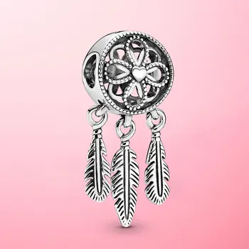

2020 Real 925 Sterling Silver Spiritual Dreamcatcher Charms Beads fit Original Pamura Bracelet Beads For Jewelry Making