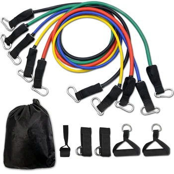 

11 Pcs/Set Latex Resistance Bands Crossfit Training Exercise Yoga Tubes Pull Rope,Rubber Expander Elastic Bands Fitness with Bag