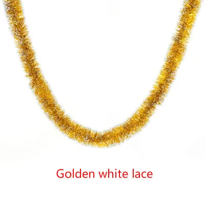 Gloden white lace Рождественская гирлянда, рождественские украшения, различные стили, можно выбрать яркие Семейные Праздничные рождественские украшения - Цвет: Gloden white lace
