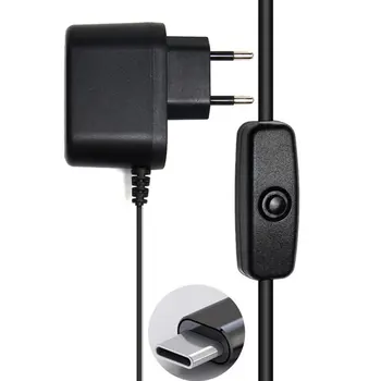 

For Raspberry Pi 4 Power Supply Adapter ON/OFF Switch USB-C 5V 3.0A US EU Plug USB-C Type-C Power Supply
