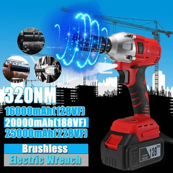 

128TV/168TV/198TV 220V Red Rechargeable Brushless Electric Wrench Lithium Battery Charging Wrench Impact Car Scaffolding Sleeve