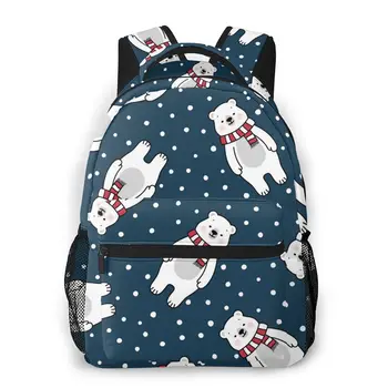 

Mountaineering Backpack Cute Polar Bear Shoulder Bags Backpacks
