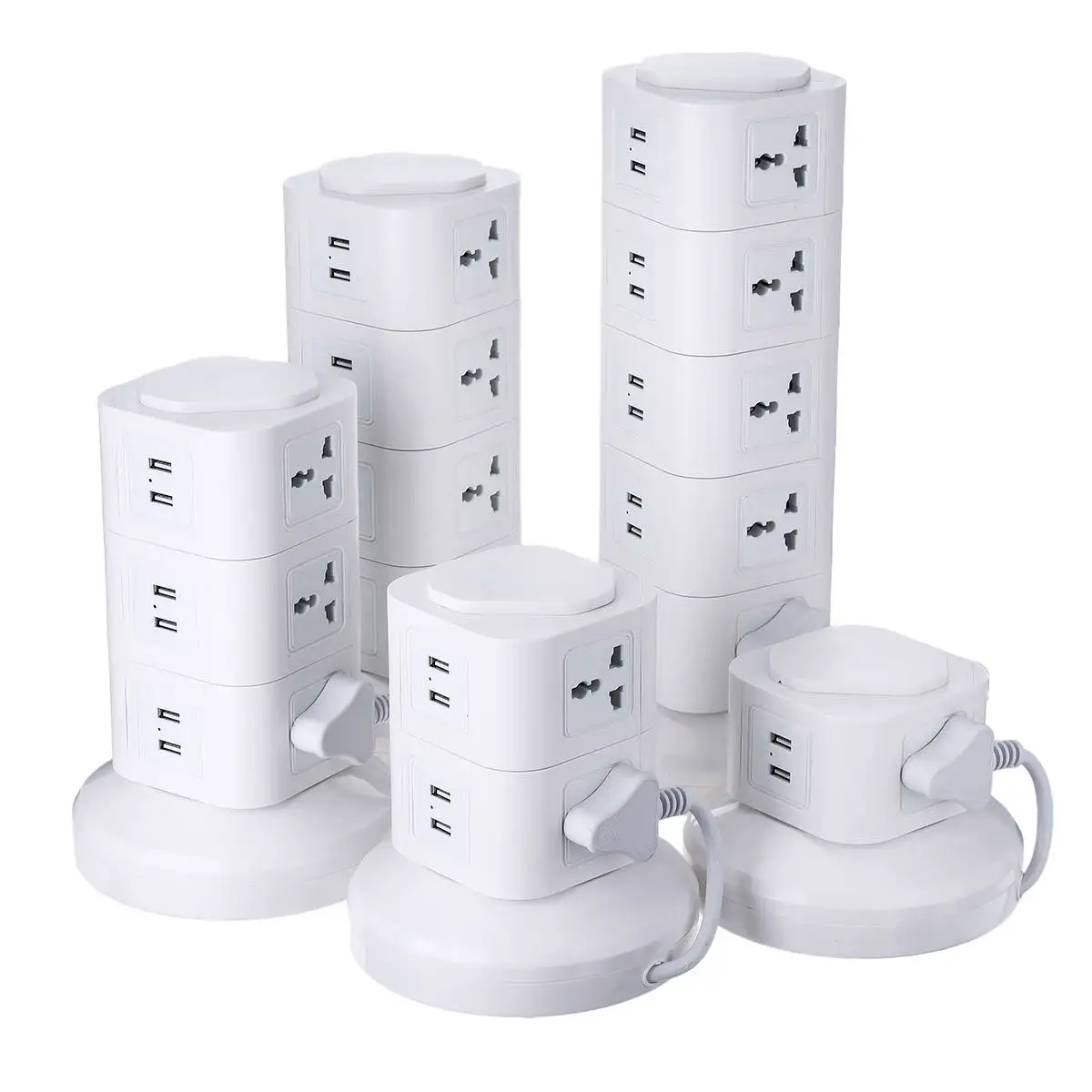 Multi Layer Vertical Power Socket Powerboard Multi Layer Vertical Tower Socket 6 USB Port Outlet