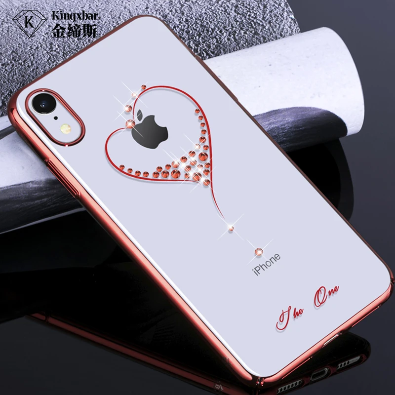 Декоративные пластины тонкий чехол для iPhone XS/XS Max 6,5/XR/X жесткая задняя панель С кристалалми и стразами Элитный бренд прозрачный тонкий противоударный Для женщин