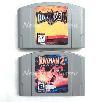 

Road Rash 64 Rayman 2 The Great Escape USA Version Cartridge for 64 bit Console NTSC Video Game Console English Language Card