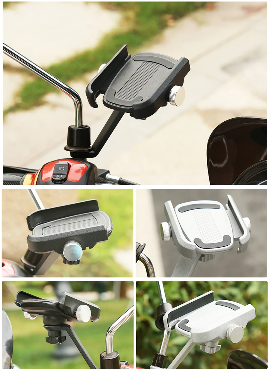 Aluminum Alloy Bike Mobile Phone Holder Adjustable Bicycle Phone Stand Non-slip Cycling Scooter Motorcycle Holder Bike Accessori