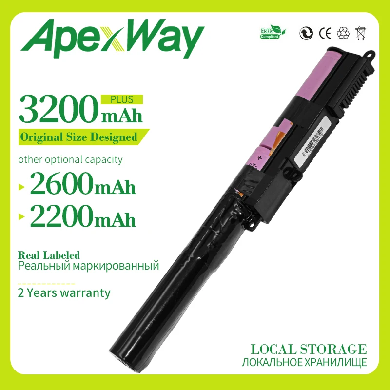 Apexway 3200 мА/ч новая стандартная деталь X540 X540L X540LA X540LJ X540SA X540SC X540YA A540 A540LA F540 R540S R540SA |