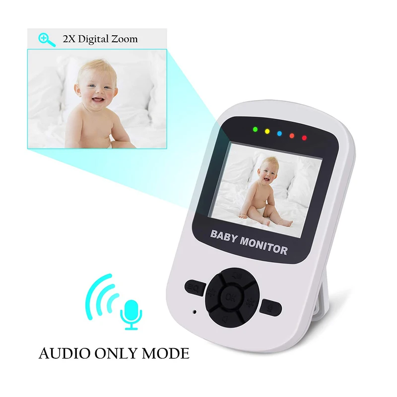 New Wireless Camera Baby Monitor Night Vision Sleep Monitor 2.4 inch LCD Display Temperature Detection Security Camera