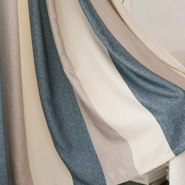 

Chenille Jacquard Curtains for Living Room Bedroom Vertical Bar Simple Korean Clear Striped Screen Study Room Thick Curtain