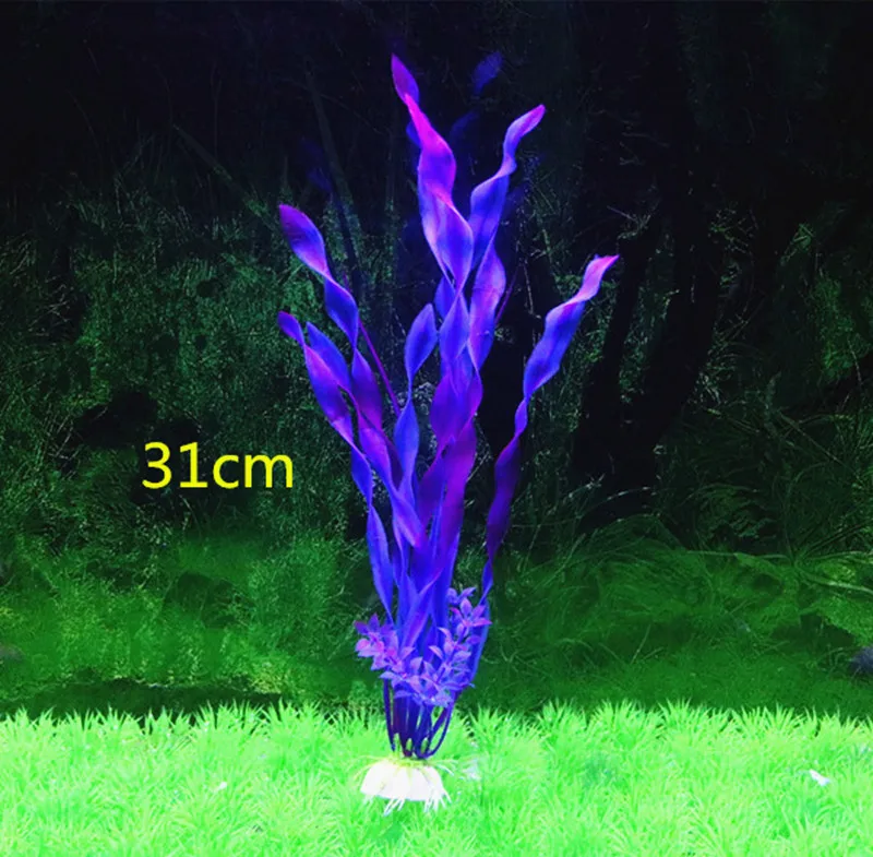 1 шт. Искусственный аквариум с травой украшение ламинария аквариум ландшафтное моделирование растений украшение 31 см - Цвет: Purple