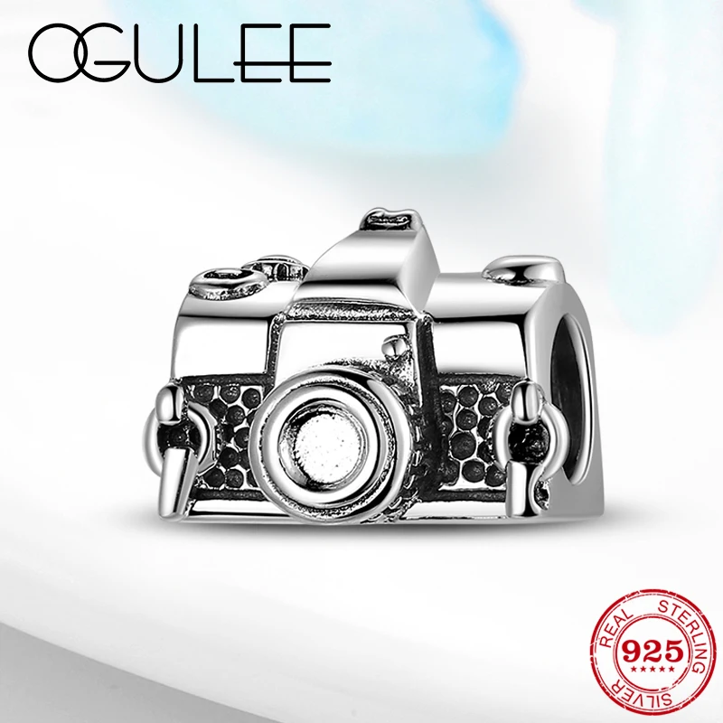 

Genuine 925 Sterling Silver Camera Shape Fine Beads Jewelry making fit Original Pandora Charm Bracelet Jewelry Accessories
