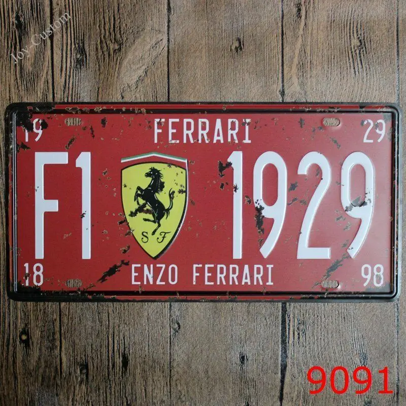 Металлическая Оловянная Автомобильная тарелка enzo ferrari Decor Pub Home Vintage Retro плакат для
