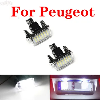 

2 Pieces Led License Plate Light Led Canbus Auto Tail Light White Led Bulbs For Peugeot 206 207 306 307 208 406 407 5008 Partner